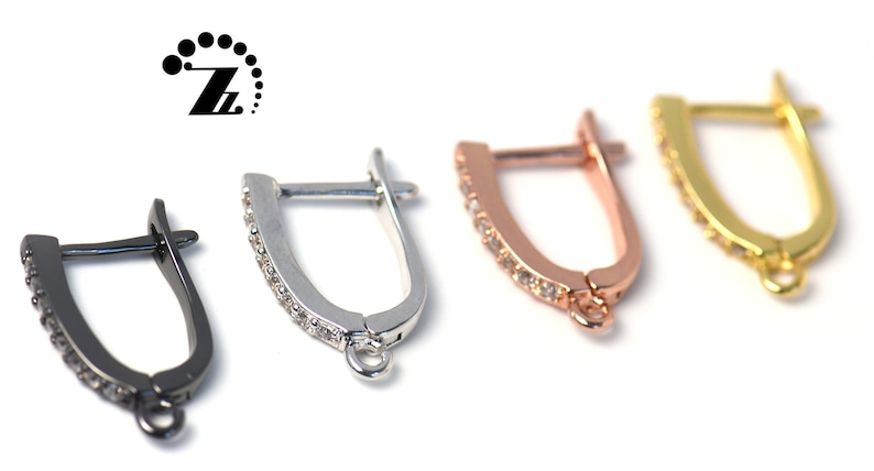 CZ Micro Pave Leverback Ear Hooks,GoldPlatinumRose GoldGun Black Plated,Copper Ear Hooks,Earring Hooks,Jewelry Component,12x17mm,5 pairs