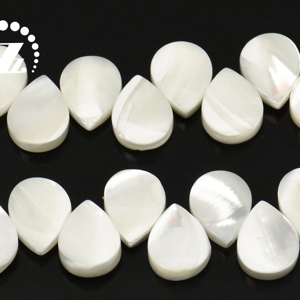 White MOP Smooth Teardrop beads,top drilled beads,MOP,mother of pearl,sea shell,shell beads,diy beads,8x10mm 10x14mm for Choice,20pc