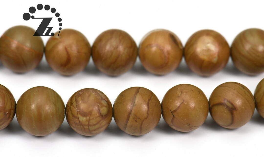 Wood Grain Jasper Smooth Round Beads, Natural, Gemstone, 4mm 6mm 8mm