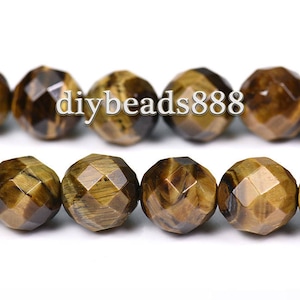 Yellow Tiger Eye,15 inch full strand Yellow Tiger Eye faceted(64 faces) round beads,grade AB+ 6mm 8mm 10mm 12mm for choice