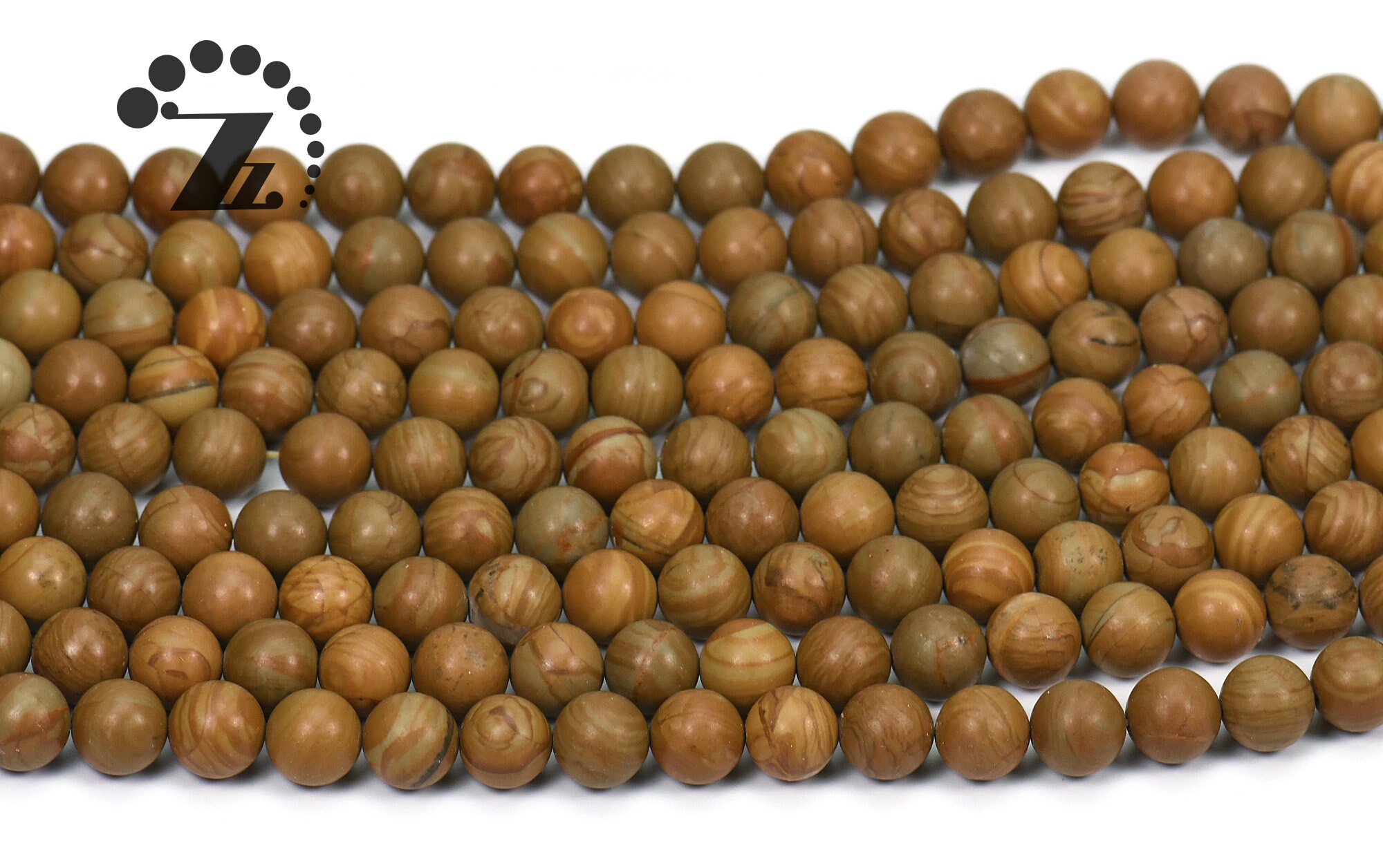 Wood Grain Jasper Smooth Round Beads Natural Gemstone 4mm Etsy