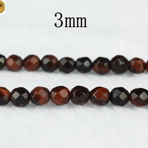 Red Tiger Eye,15 inch strand Red Tiger Eye faceted round beads 2mm 3mm for Choice