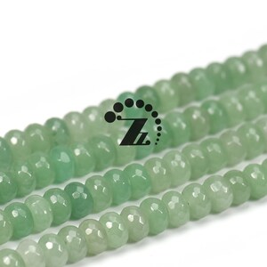 Natural Green Adventurine Beads 4x6mm 5x8mm Faceted Rondelle Loose