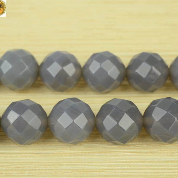 Gray Agate,15 inch full strand natural Gray Agate faceted(64 faces) round beads,agate beads 2mm 4mm 6mm 8mm 10mm 12mm 14mm for Choice