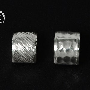 925 Sterling Silver cylinder spacer beads,silver findings,Connector,hammered,brushed,Sliver beads,diy beads,2 pcs,8x11mm