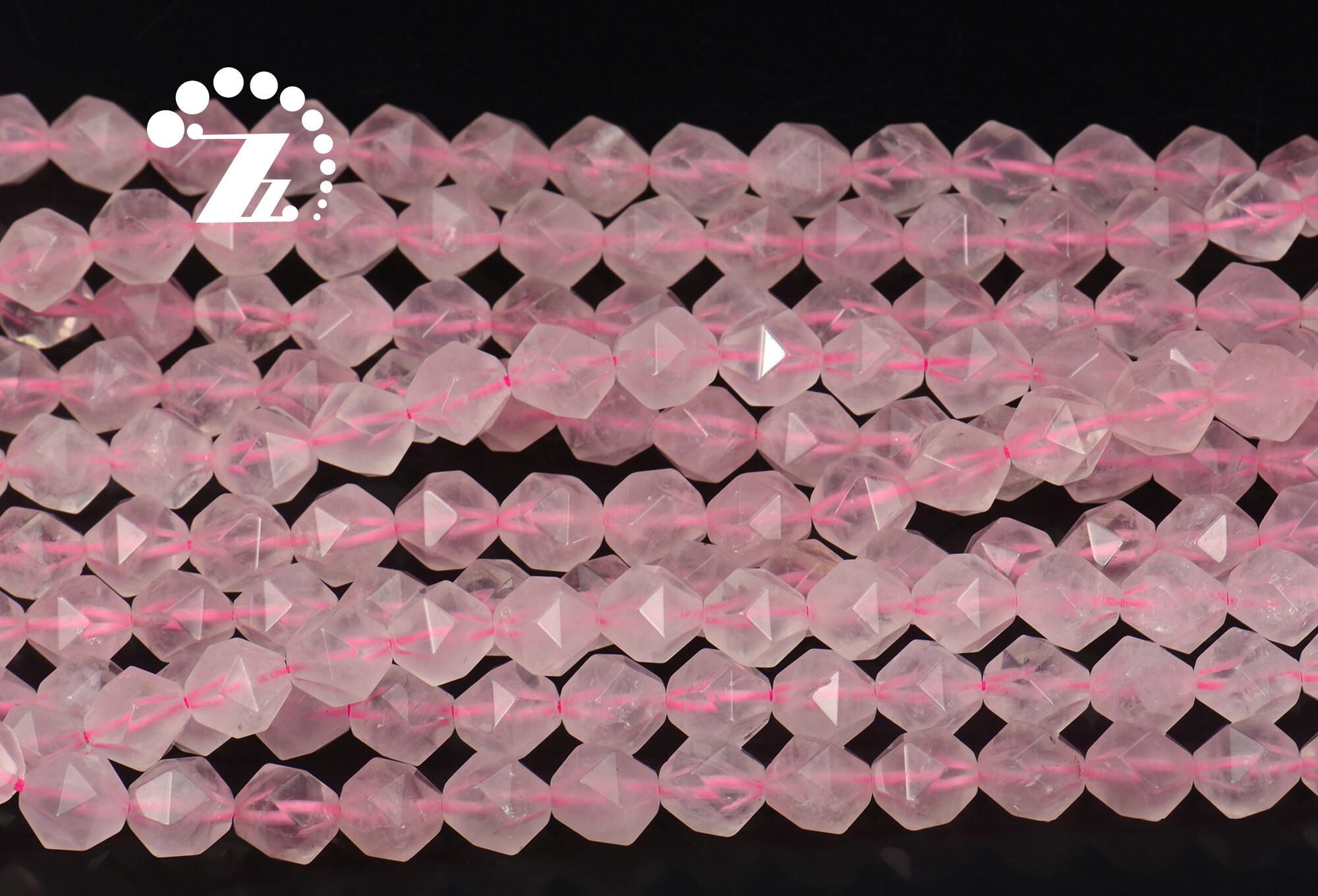 Rose Quartz15 Full Strand Rose Quartz Faceted Star Cut - Etsy