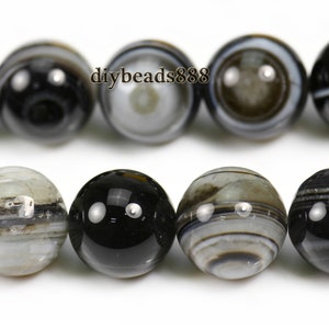 Black eyes agate,15 inch full strand Black eyes agate smooth round beads,6mm 8mm 10mm 12mm 14mm for Choice image 6