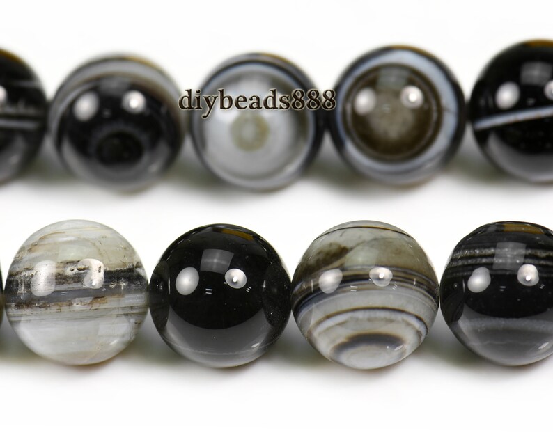 Black eyes agate,15 inch full strand Black eyes agate smooth round beads,6mm 8mm 10mm 12mm 14mm for Choice image 6