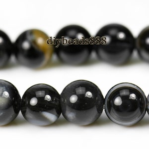 Black eyes agate,15 inch full strand Black eyes agate smooth round beads,6mm 8mm 10mm 12mm 14mm for Choice image 2