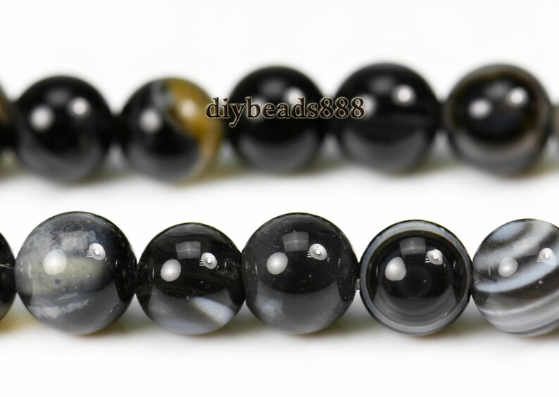Black eyes agate,15 inch full strand Black eyes agate smooth round beads,6mm 8mm 10mm 12mm 14mm for Choice image 2