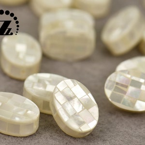 White Shell Flat Smooth Oval Beads,Mosaic Beads,Natural Sea shell,White MOP,Grade AA,13x18mm,5 pcs