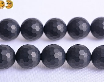 Black Onyx,15 inch full strand natural Black Onyx frosted matte faceted(128 faces) round beads 6mm 8mm 10mm 12mm