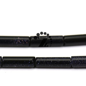 Blue goldstone,15&quot; full strand natural Blue goldstone Beads,smooth tube beads,Blue goldstone stone,Polished Stones,Healing Stone,4x13mm