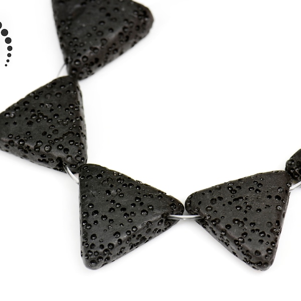 Black Lava matte triangle beads, Lava, Lava Rock, 18mm, 30 pcs, More color  for choice