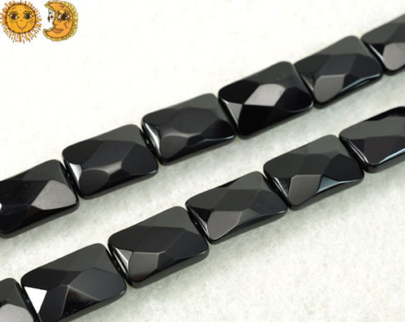 Black Onyx,15 inch full strand Black Onyx faceted rectangle beads,oblong shape beads 8x12mm 10x14mm 13x18mm 15x20mm 18x25mm for Choice