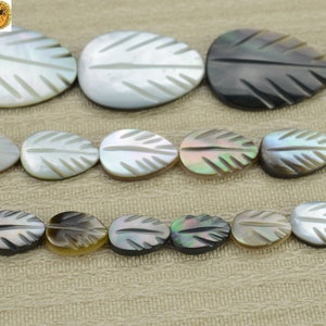 Black shell carved leaf beads,black MOP,MOP,Mother of pearl,shell beads,sea shell,diy,jewelry making,6x9mm 8x12mm  15x20mm,,15&quot; full strand