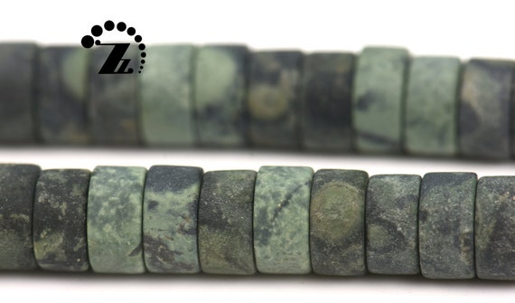 Matte Kambaba Jasper Heishi Beads, Natural Gemstone, 15" Strand