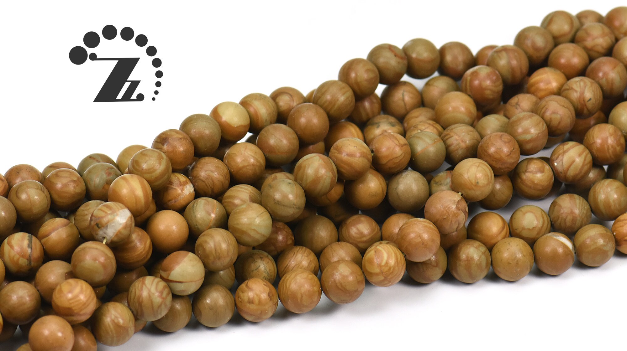 Wood Grain Jasper Smooth Round Beads Natural Gemstone 4mm Etsy