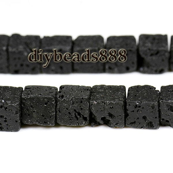 Black Lava cube beads,Lava beads,Lava Rock beads,6x6mm 8x8mm 10x10mm 12x12mm 14x14mm for choice,15" full strand