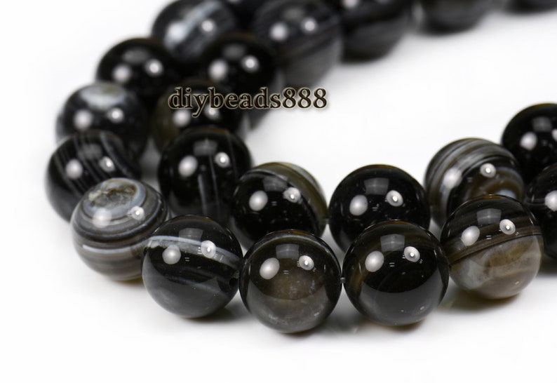 Black eyes agate,15 inch full strand Black eyes agate smooth round beads,6mm 8mm 10mm 12mm 14mm for Choice image 9