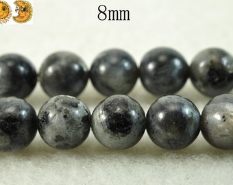 Strand Perline Pietra Naturale Black Matrix (Diaspro Picasso) - Rotonde 4/6/8/10/12mm Per Gioielli Fai Da Te