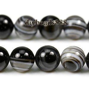 Black eyes agate,15 inch full strand Black eyes agate smooth round beads,6mm 8mm 10mm 12mm 14mm for Choice image 4