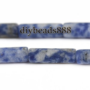 15 inch strand of Grade AB Blue spot matte tube beads,column beads,cylinder beads,frosted beads,4x13mm