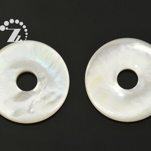 White Shell Round Donut Hanger, natuurlijke, diy kralen, edelsteen, sieraden maken, 2pcs, 20mm 25mm 30mm voor keuze
