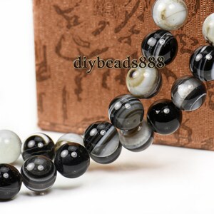 Black eyes agate,15 inch full strand Black eyes agate smooth round beads,6mm 8mm 10mm 12mm 14mm for Choice image 7