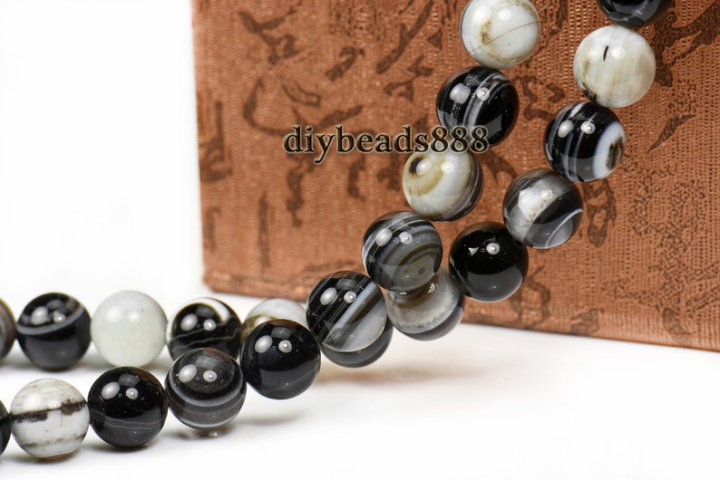 Black eyes agate,15 inch full strand Black eyes agate smooth round beads,6mm 8mm 10mm 12mm 14mm for Choice image 7