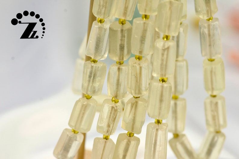 Lemon Quartz Faceted Nugget Tube,Nugget bead,Irregular bead,Crystal Quartz,Crystal bead,Natural,Gemstone,DIY,Jewelry making,15 full strand
