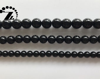 Black Obsidian Smooth Round Beads,Natural,Gemstone,DIY beads,6mm 8mm 10mm for choice,15" full strand