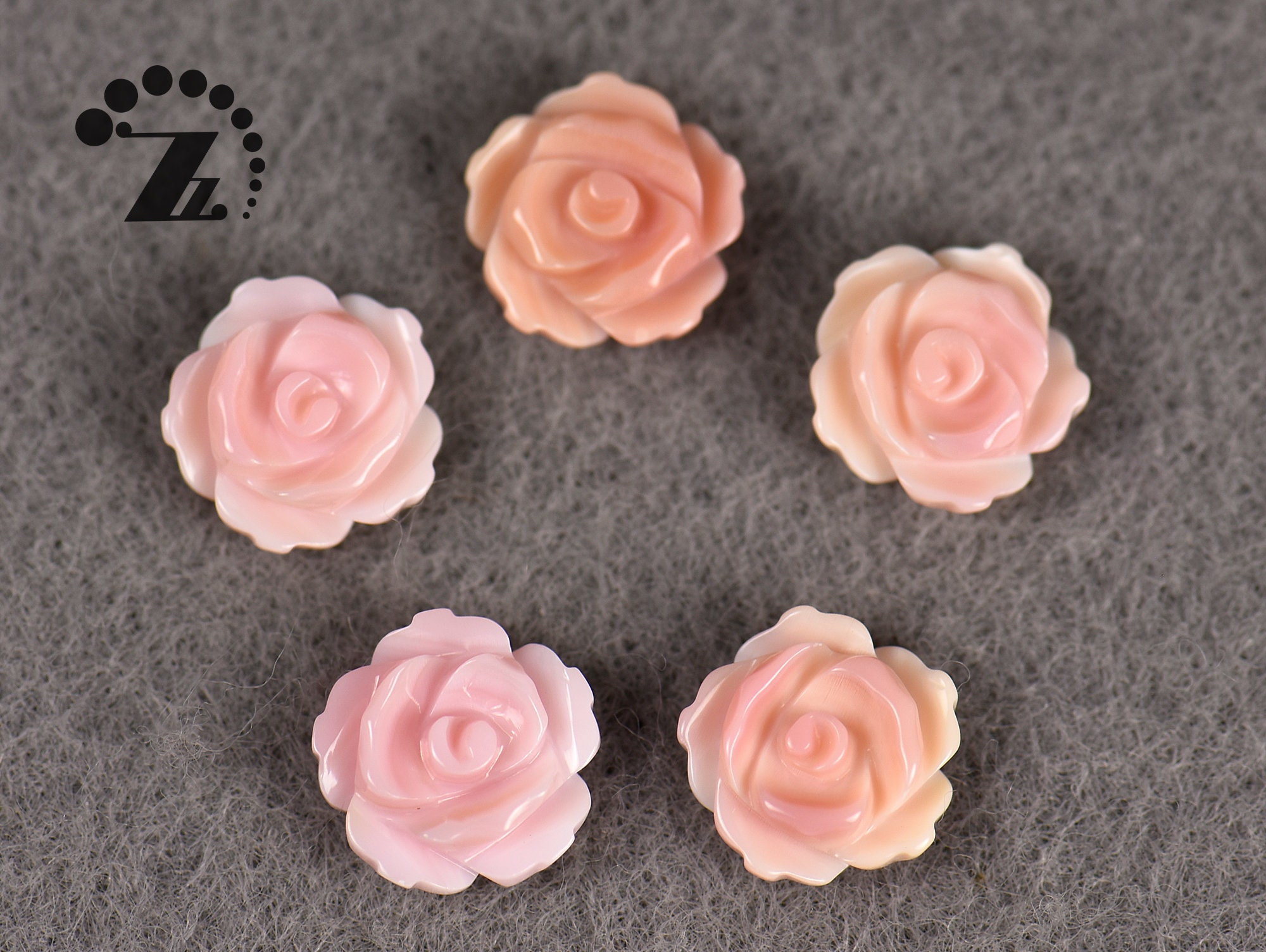 Conch Shell Roses Pink Queen Conch shell carved rose flower shell bead MOP | Etsy