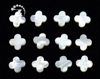 white shell four leaf clover scallop beads,Undrilled,MOP,Mother of Pearl,Shell bead,Natural,DIY,Undrilled or Drilled,Grade AA,12mm,32 pcs