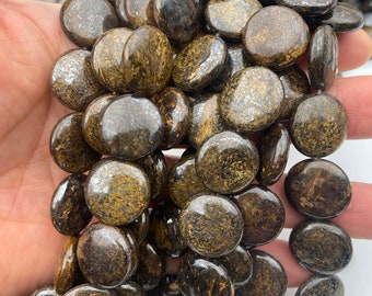 Bronzite smooth coin 16mm grade A jewelry making.beads diy.