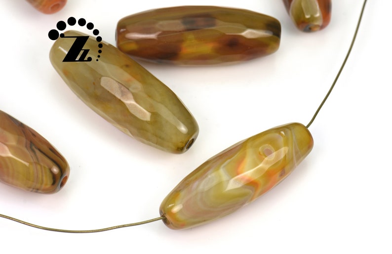 Agate Faceted Rice beads,Onyx faceted rice beads,jewelry making,DIY Beads,13-15x38-40mm,5~6pc