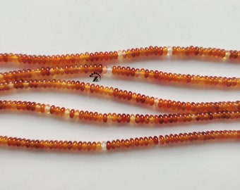 Red Agate Smooth Rondelle Spacer Beads 2x4mm,15" full strand