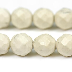 White Magnesite Faceted(64 faces) Round Bead,Chinese Turquoise,Natural,Gemstone Bead,DIY Bead,10mm 12mm for Choice,15&quot; full strand