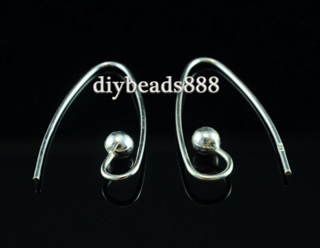 Beebeecraft 10x Sterlingsilber Ohrhaken - V-Form 37mm Für DIY Schmuck