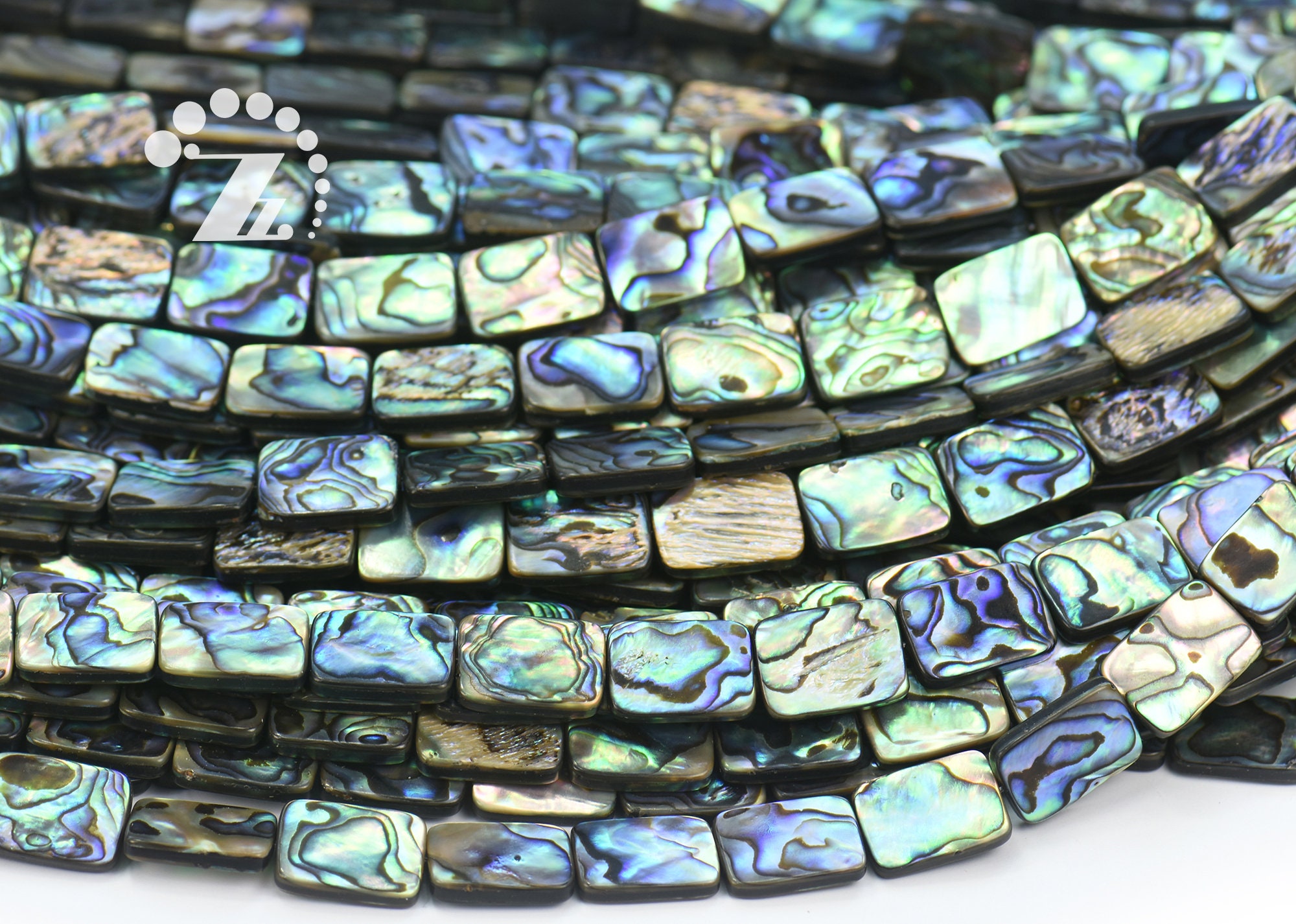 Abalone Shell Smooth Flat Rectangle Bead,oblong Shape,rainbow Abalone ...