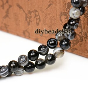 Black eyes agate,15 inch full strand Black eyes agate smooth round beads,6mm 8mm 10mm 12mm 14mm for Choice image 5