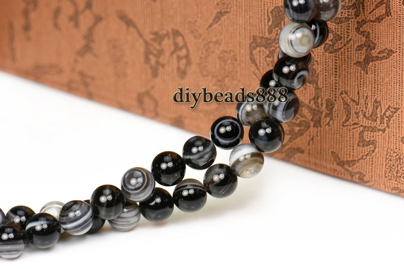 Black eyes agate,15 inch full strand Black eyes agate smooth round beads,6mm 8mm 10mm 12mm 14mm for Choice image 5