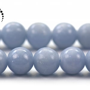 Blue Angelite smooth round beads,Angelite,Natural,Gemstone,DIY,6mm 8mm for choice,15&quot; full strand