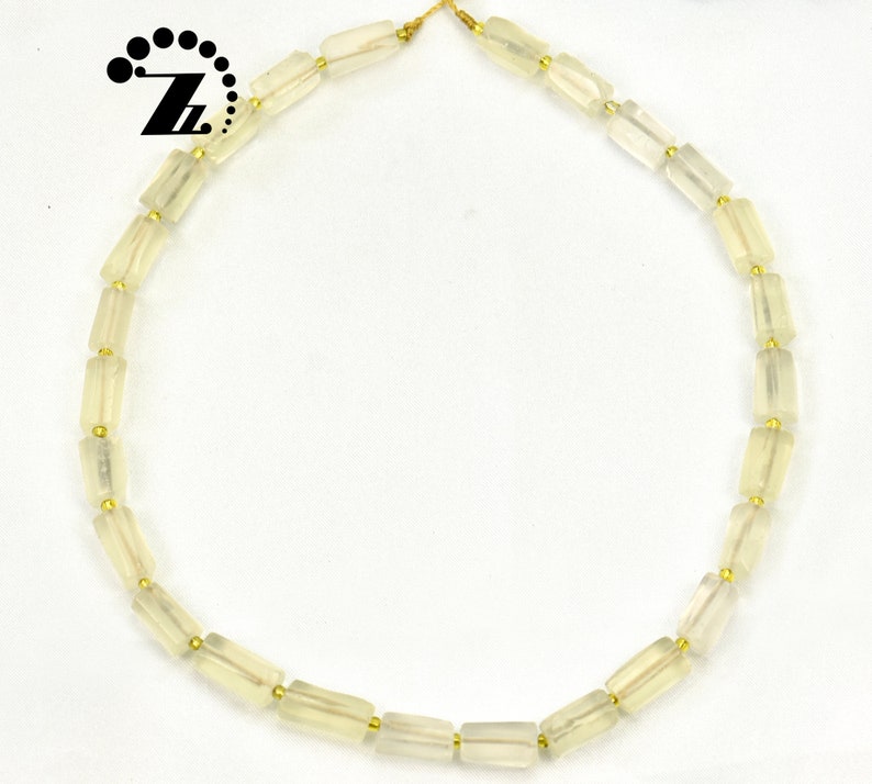 Lemon Quartz Faceted Nugget Tube,Nugget bead,Irregular bead,Crystal Quartz,Crystal bead,Natural,Gemstone,DIY,Jewelry making,15 full strand