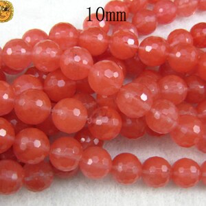Cherry Quartz,15 inch full strand Cherry quartz faceted(128) round bead,red color 6mm 8mm 10mm 12mm 14mm for Choice
