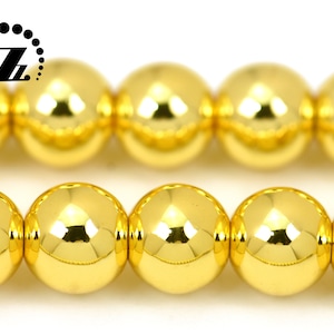 Hematite smooth round bead,Gold hematite,electroplated hematite,Grade AA,gemstone,diy,color for Choice,8mm,15&quot; full strand