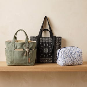 3 patrones de bolsos para descargar digitalmente / Paquete de patrones de costura en PDF / Bolso acolchado, bolso cambiador con múltiples bolsillos y neceser tipo concha / Proyecto DIY para principiantes