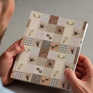 Hunting Patchwork Seamless Pattern, Woodland Buck, Mallard Duck (Digital Download) image 9