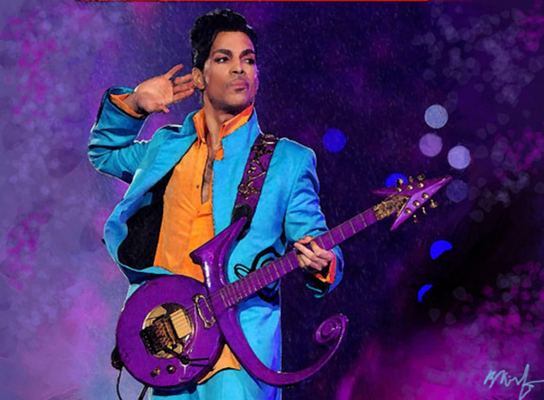 PRINCE Singer Musician Portrait Modern Abstract Painting on Giclee