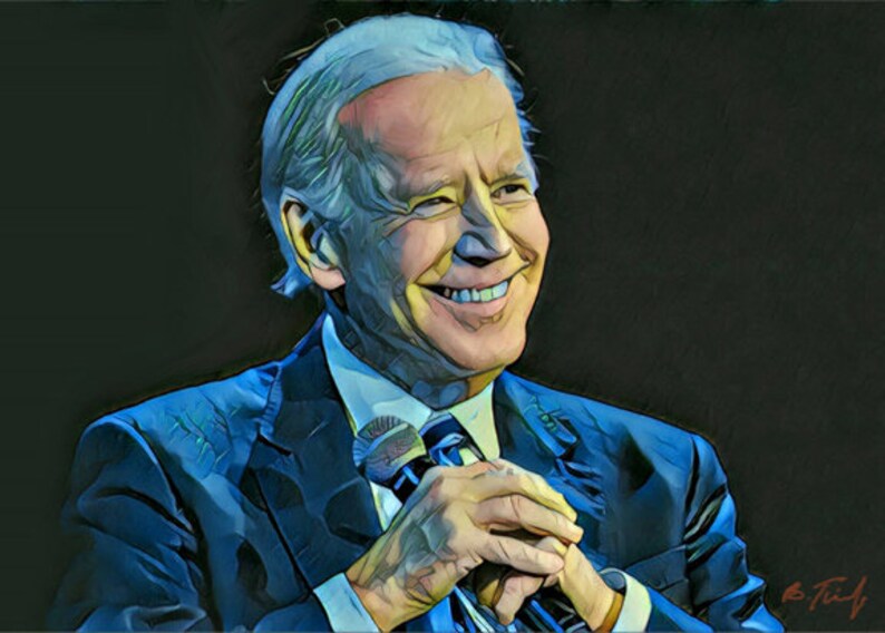 Joe Biden Portrait Painting Giclee Canvas Signed | Etsy